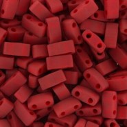 Miyuki half tila 5x2.4mm beads - Matted metallic brick red HTL-2040
